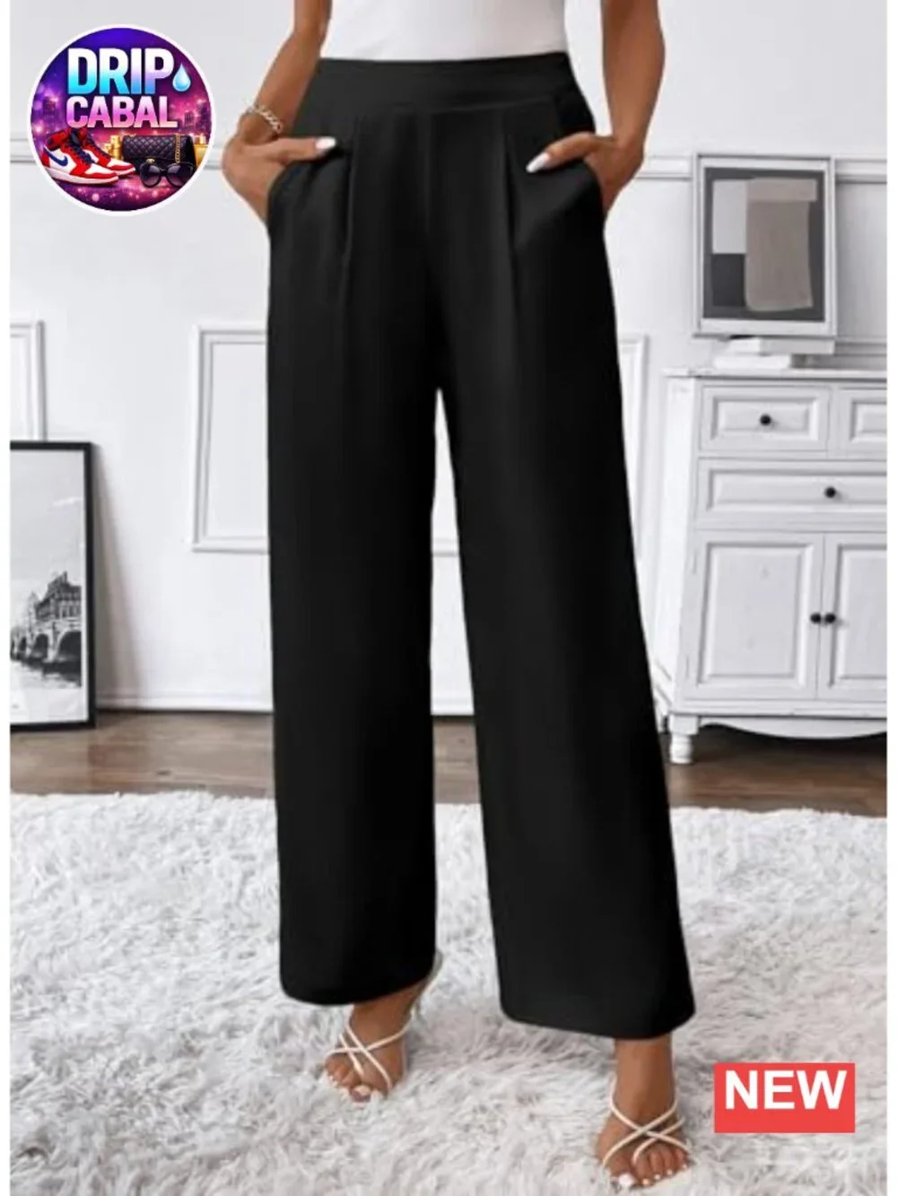 Women's Wide Leg Dress Pants Pleated High Waist Business Casual Slacks
